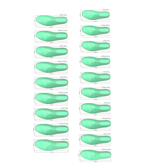 Air Max Style Shoe Last 3D Model Pack - Sizes 39 to 48 - STL and IGS Files for Sneaker & Footwear Design