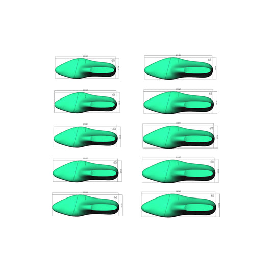 Cowboy Boot Last Pack Sizes 40-49 | Western Footwear 3D Models (IGS & STL)