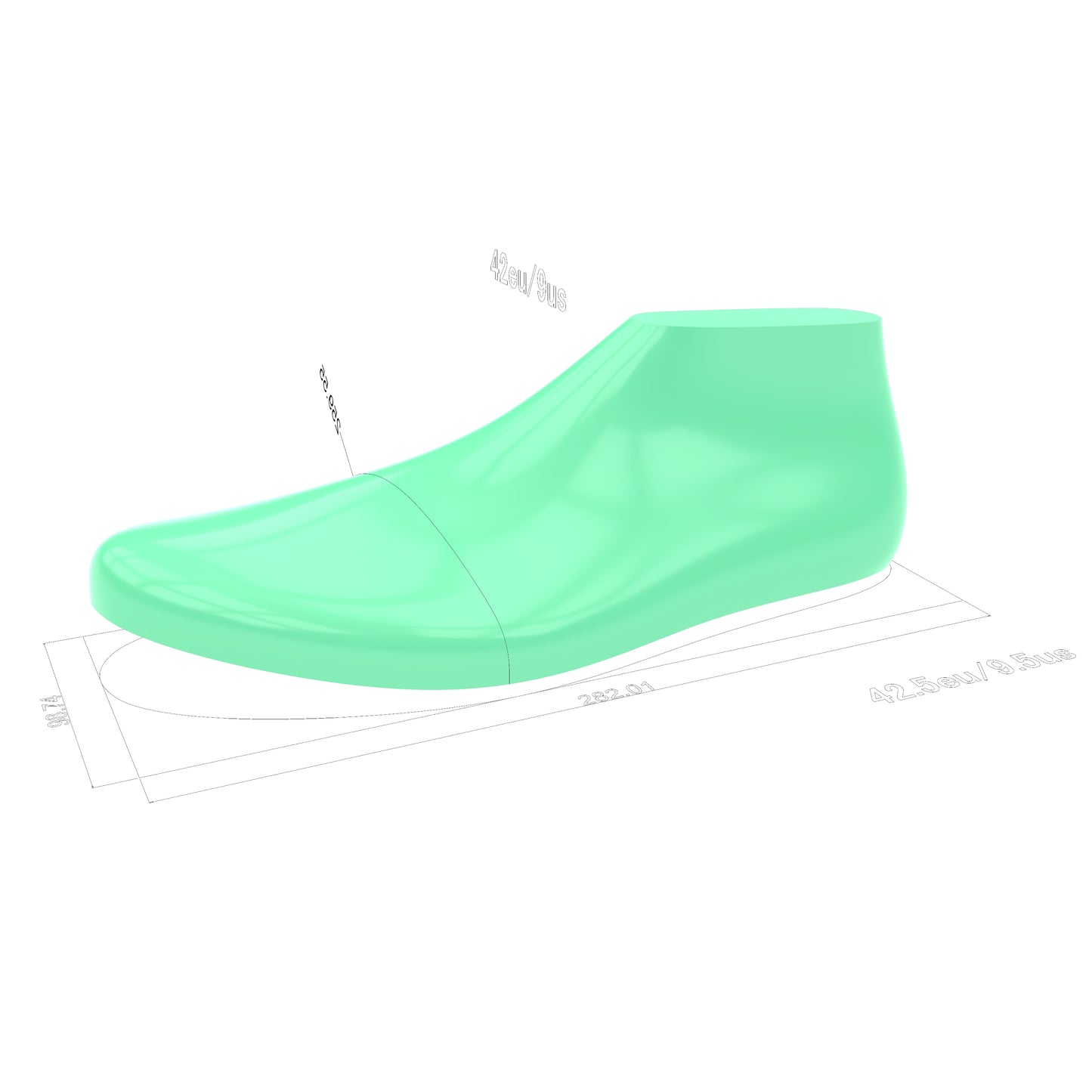 Air Max Style Shoe Last 3D Model Pack - Sizes 39 to 48 - STL and IGS Files for Sneaker & Footwear Design
