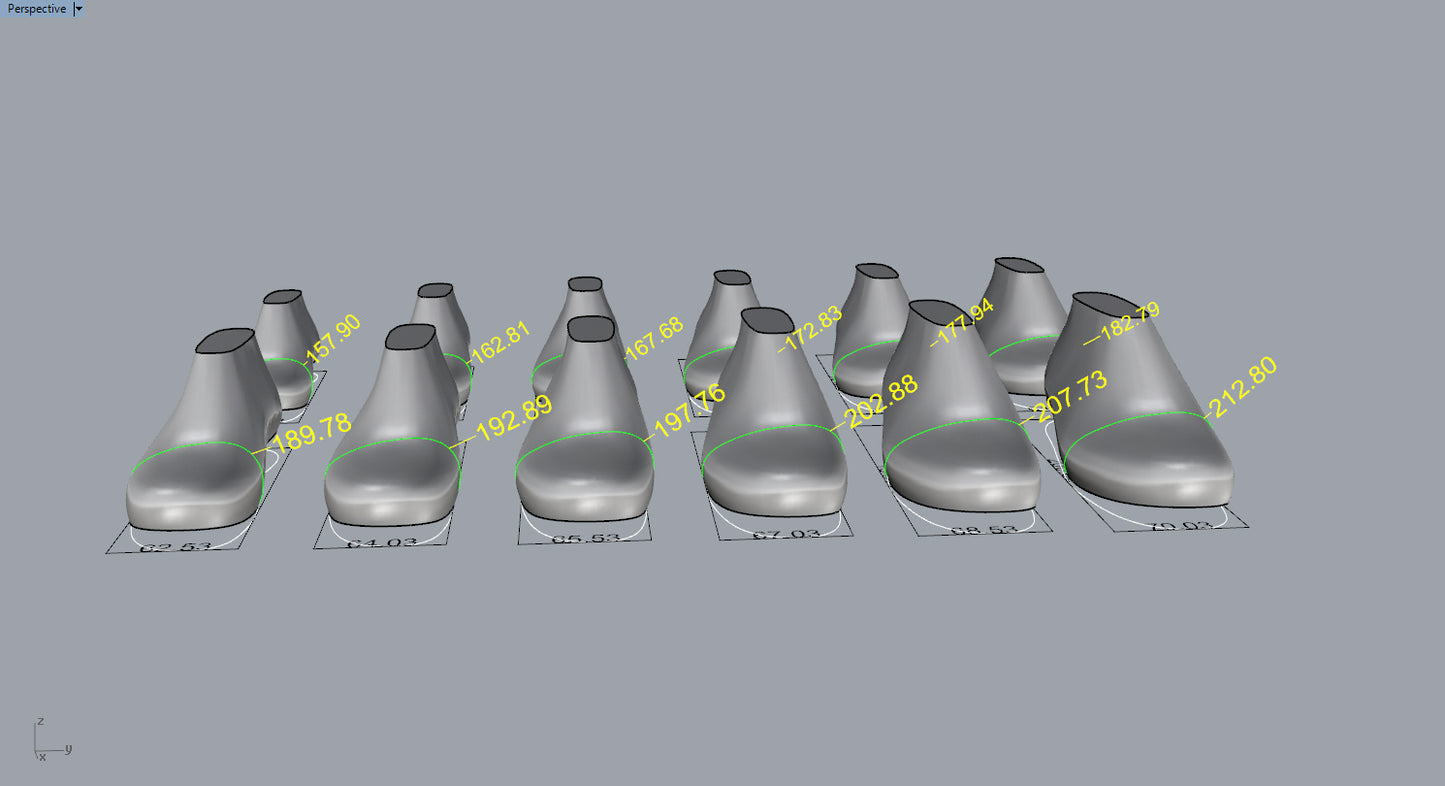 Kids Shoe Last 3D Model Pack - Sizes 19 to 30 - STL & IGS Files for Toddler Footwear Design