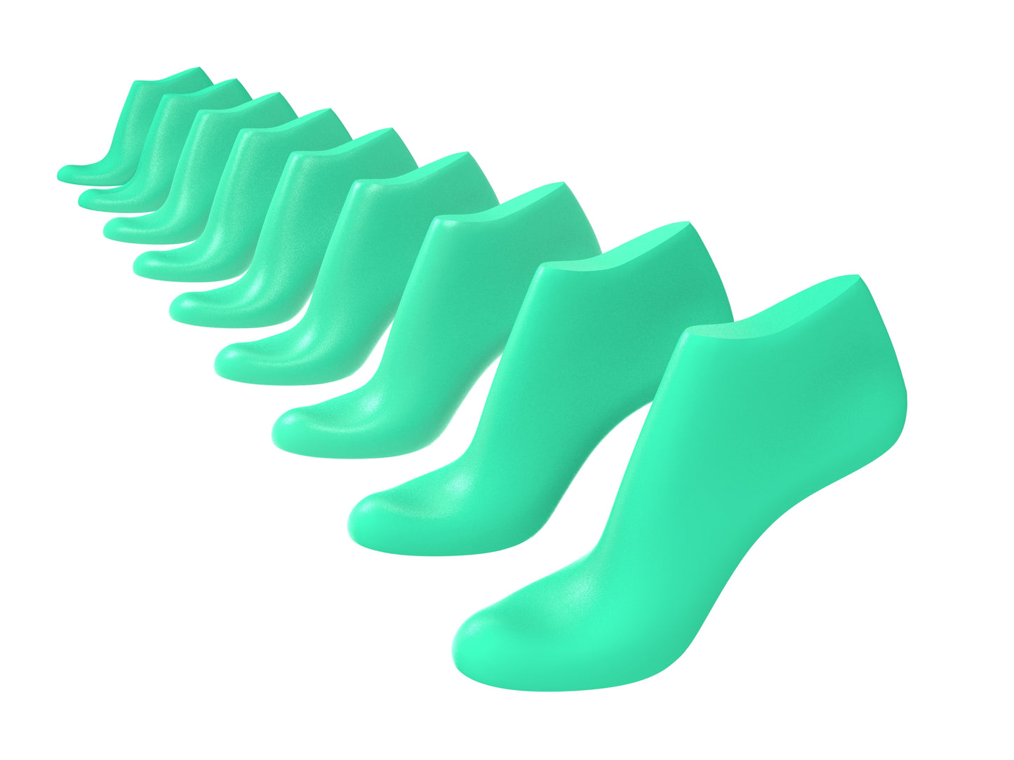 Professional Women's High Heel Round Toe Shoe Last 3D Model Pack – Sizes 35 to 42 EUR (STL & IGS)