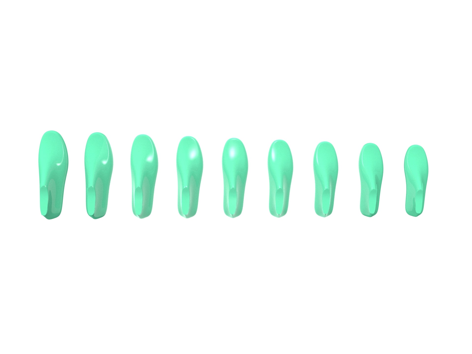 Top view of women sneaker shoe last SPZ 3D model pack showing graded sole shapes in STL and IGS formats